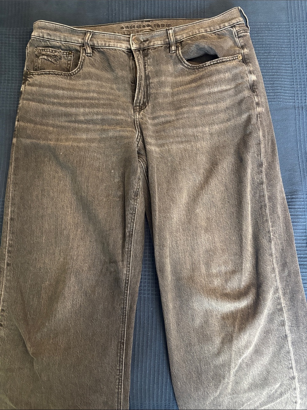 American Eagle Black Strigid Wide Leg Jeans 
Women’s US size 12